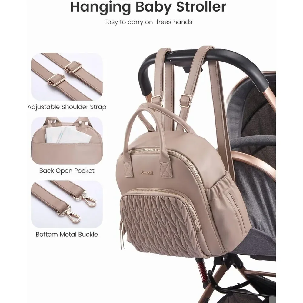LOVEVOOK Small Fashionable 16L Diaper Bag Backpack for Mom & Dad